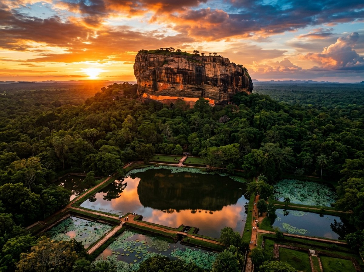 UNESCO Sigiriya Rock Fortress Evening Sunset